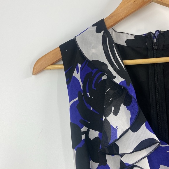 Trulli flowing black and purple ruffle trim flirty feminine coquette dress - Picture 7 of 16